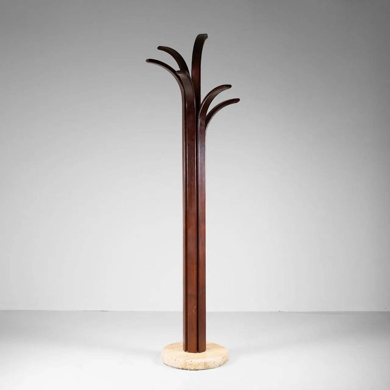 Mid-Centruy Wood and Marble Coat Hanger 1