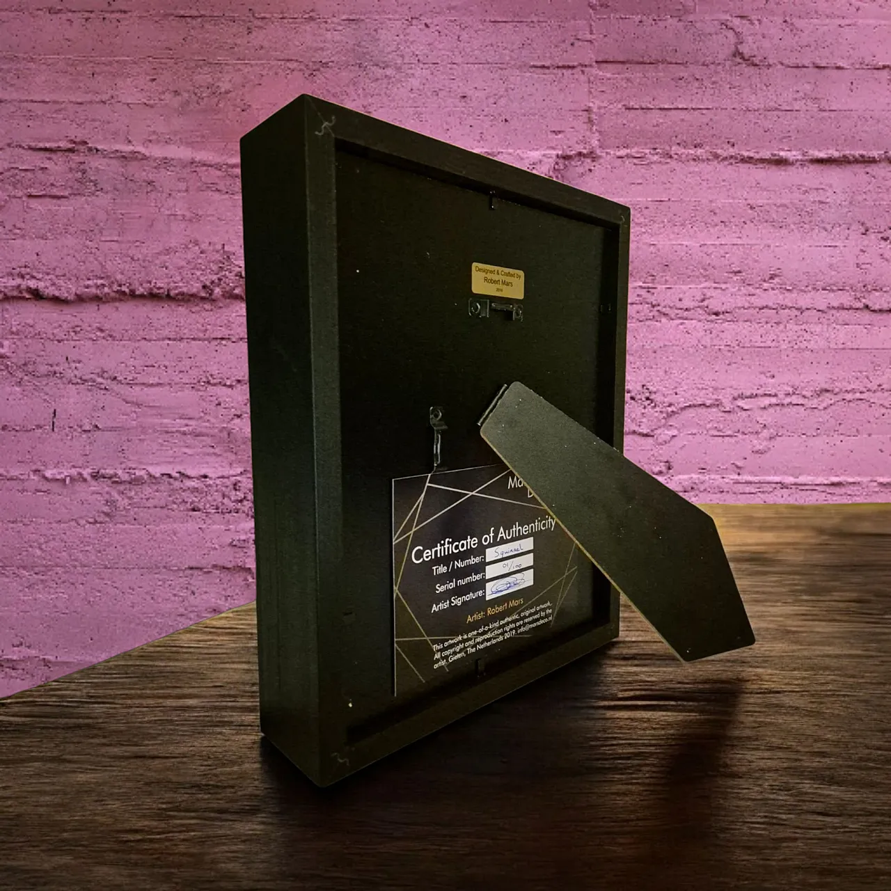 23kt gold artwork Protect your Nuts gilded in frame StreetArt 8