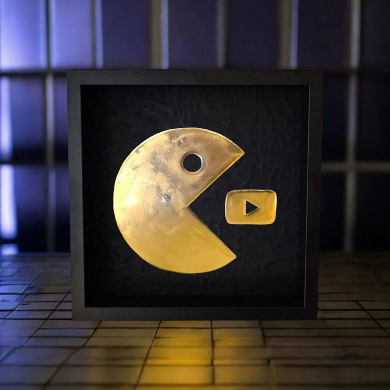 23kt gold PacTube artwork gilded in frame 80s and 90s collection 1