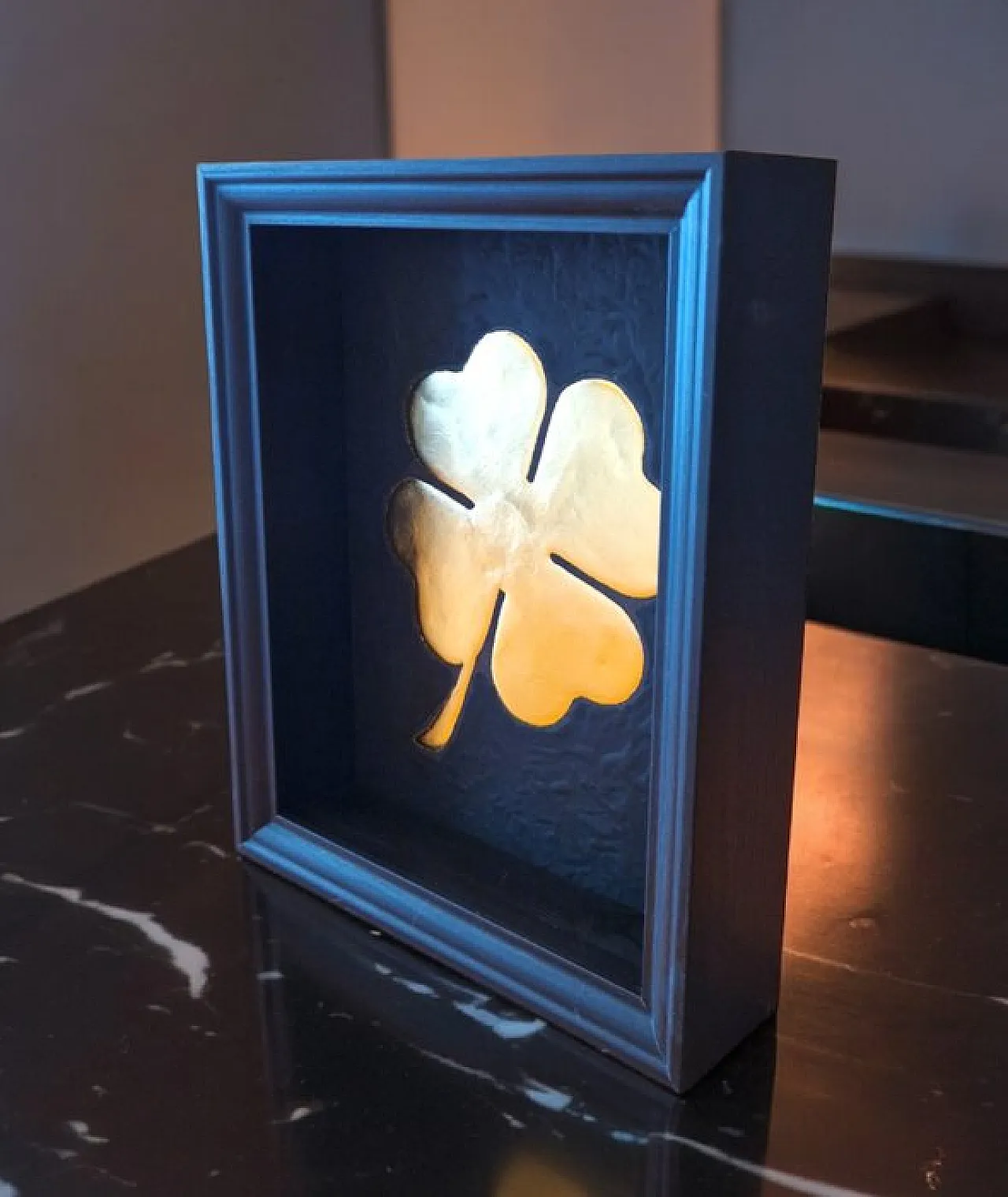 Lucky clover 23kt gold gilded in frame limited edition 5