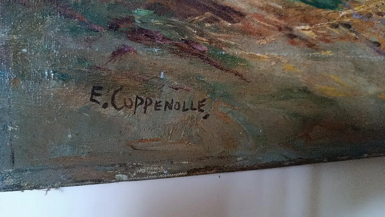 Landscape with Hens by Edmond Van Coppenolle, 19th century 3