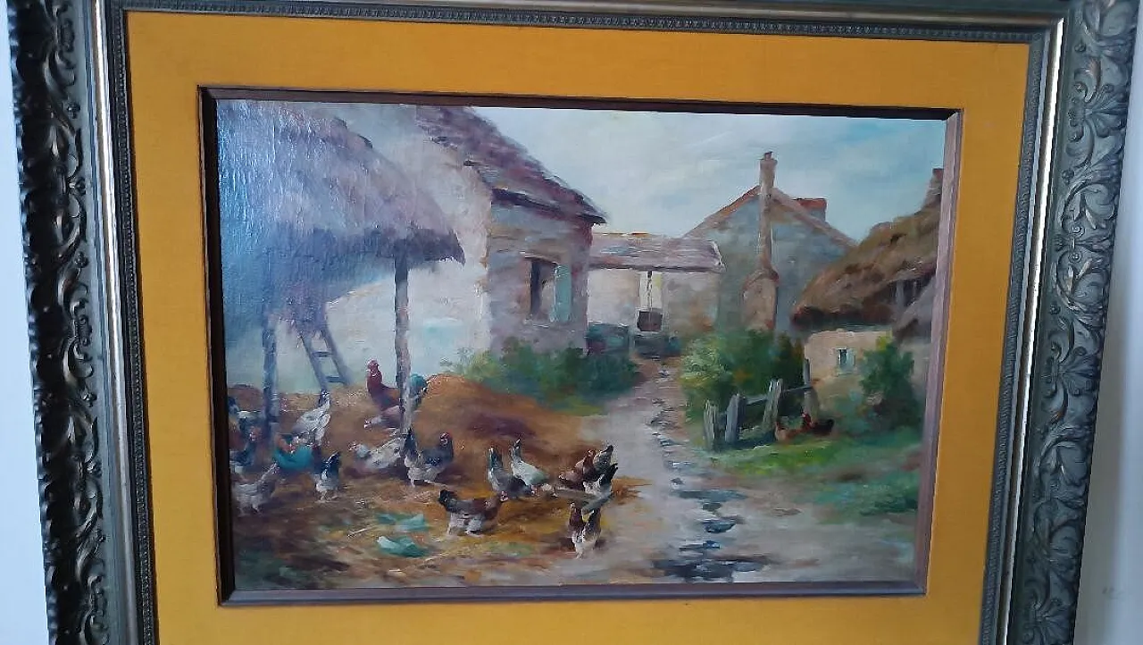 Landscape with Hens by Edmond Van Coppenolle, 19th century 6