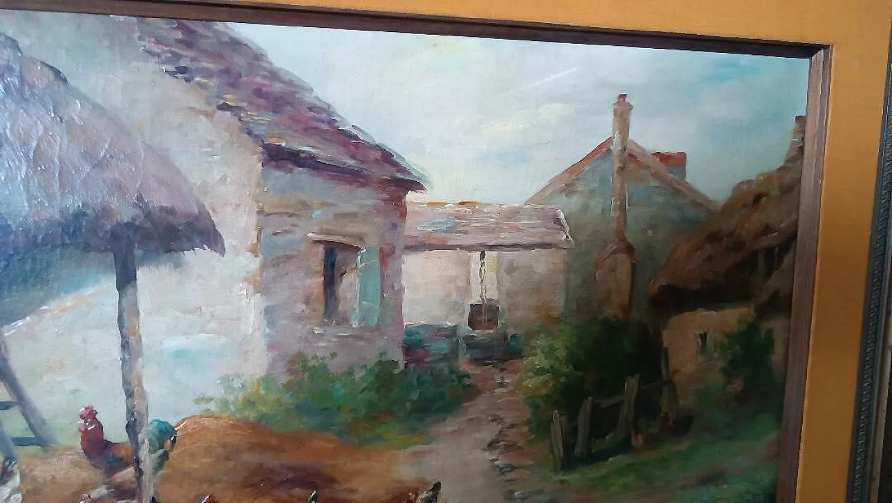 Landscape with Hens by Edmond Van Coppenolle, 19th century 9