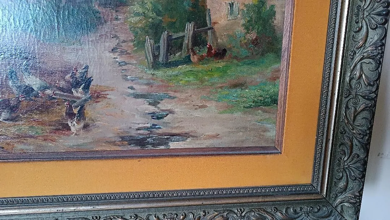 Landscape with Hens by Edmond Van Coppenolle, 19th century 11