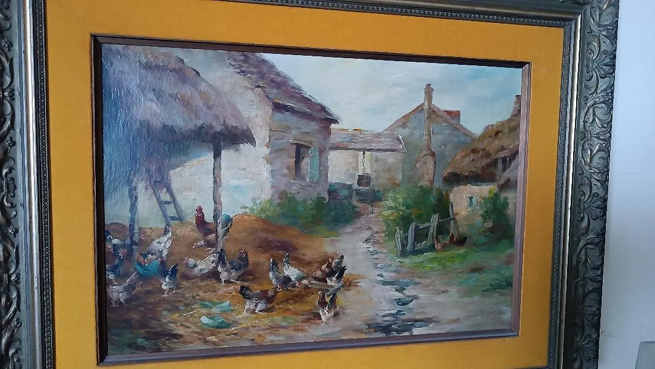 Landscape with Hens by Edmond Van Coppenolle, 19th century 12