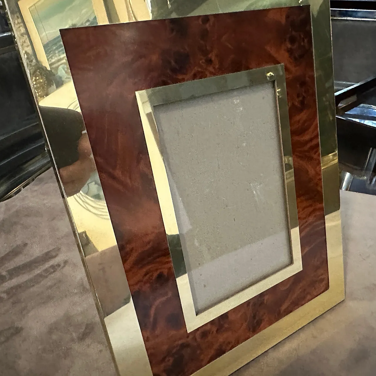 Brass and lucite frame, 1970s 4