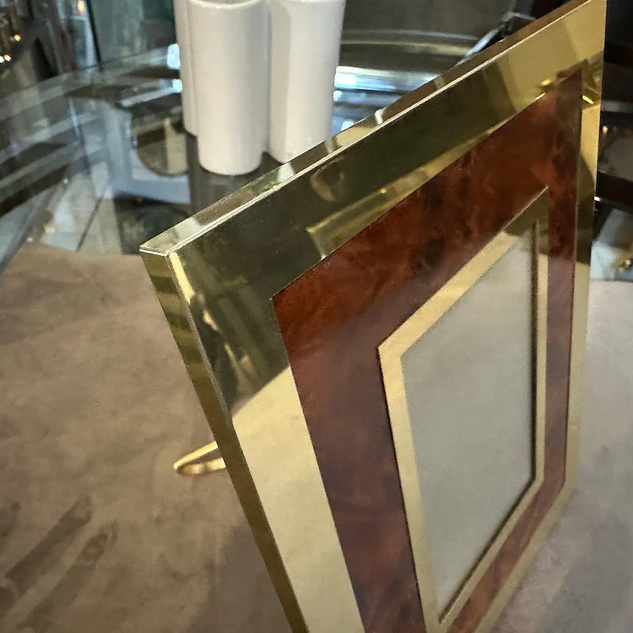 Brass and lucite frame, 1970s 7