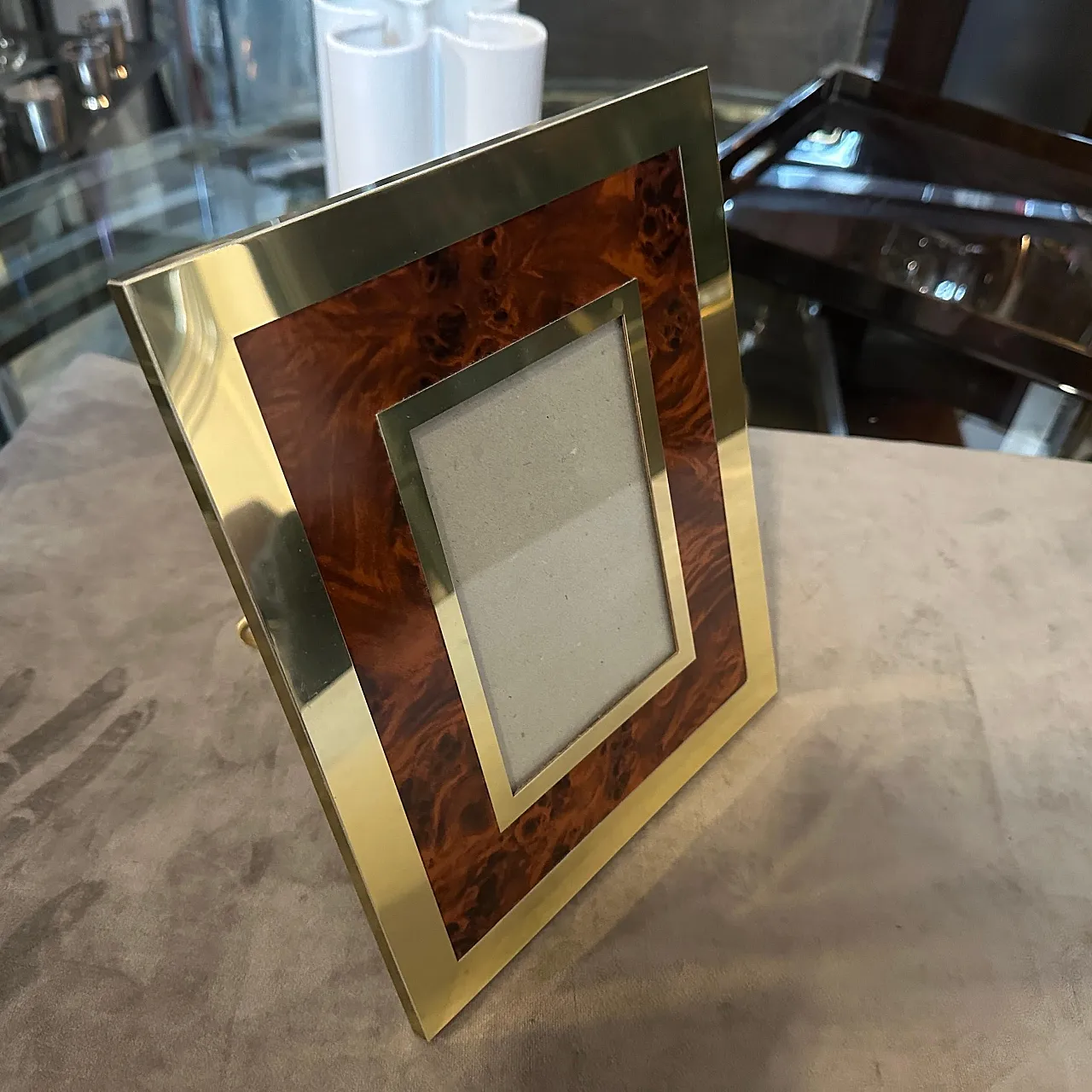 Brass and lucite frame, 1970s 12