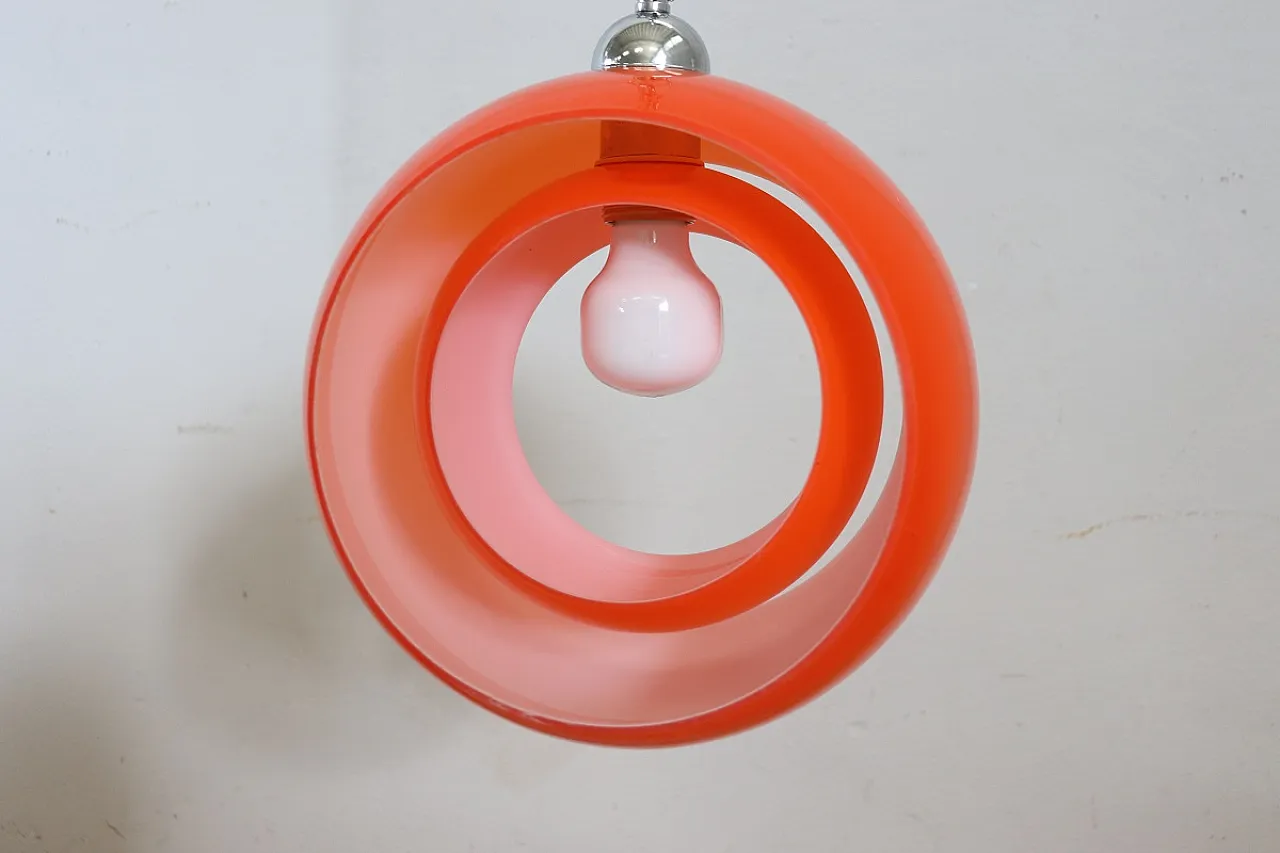 Lampada a sospensione in vetro di Murano, anni '60 11