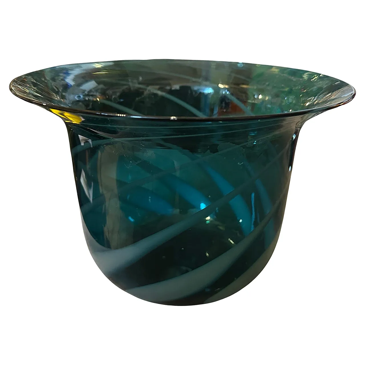 Vaso in vetro di Murano soffiato a mano di Venini, anni '80 1