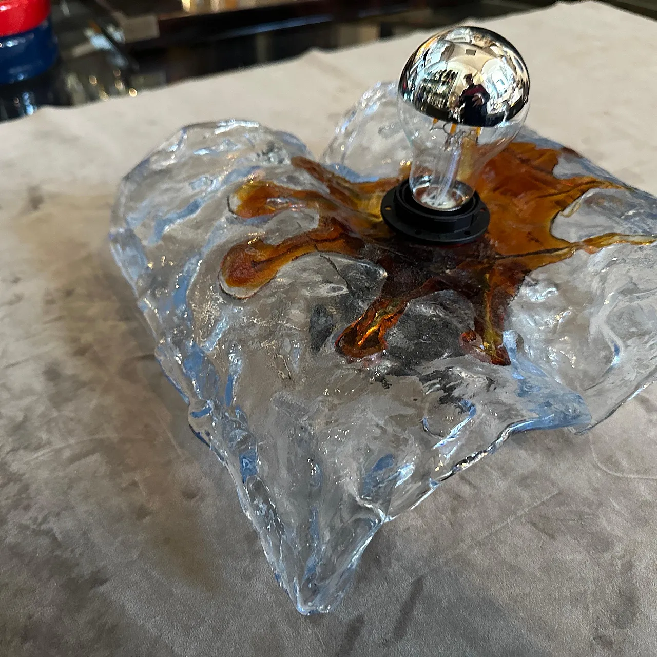 Murano glass wall lamp by Mazzega, 1970s 3