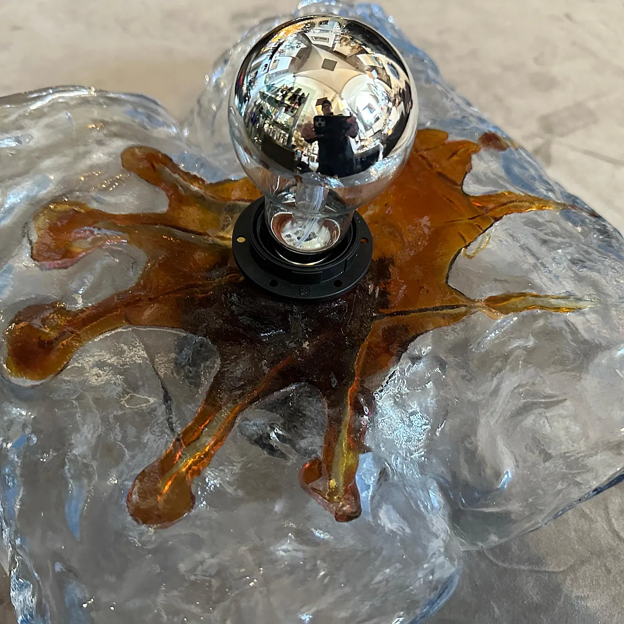 Murano glass wall lamp by Mazzega, 1970s 6