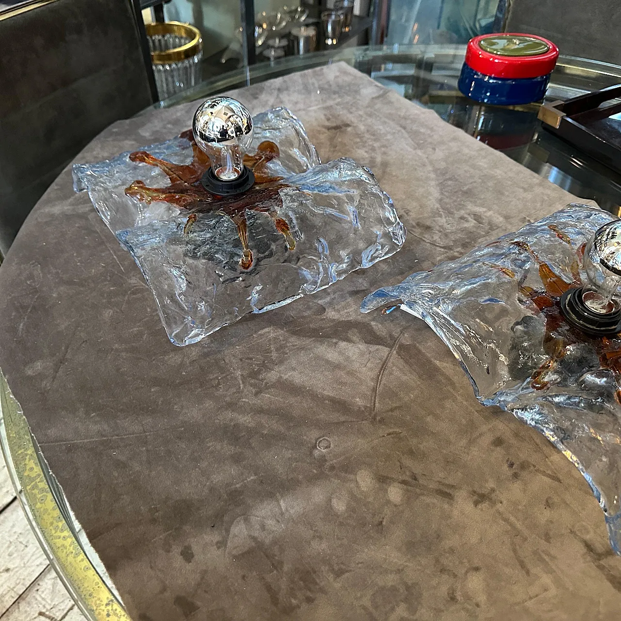 Murano glass wall lamp by Mazzega, 1970s 7