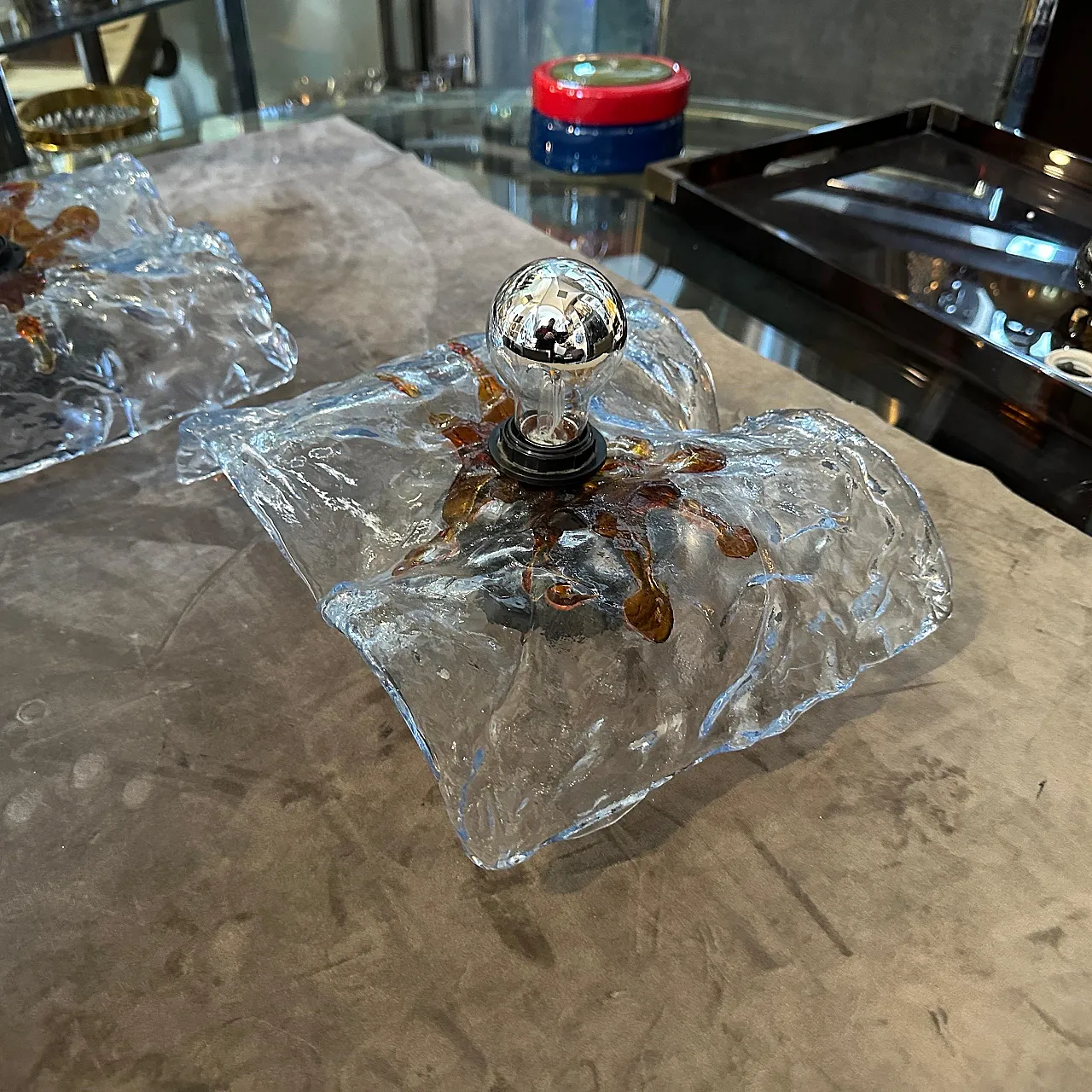 Murano glass wall lamp by Mazzega, 1970s 9