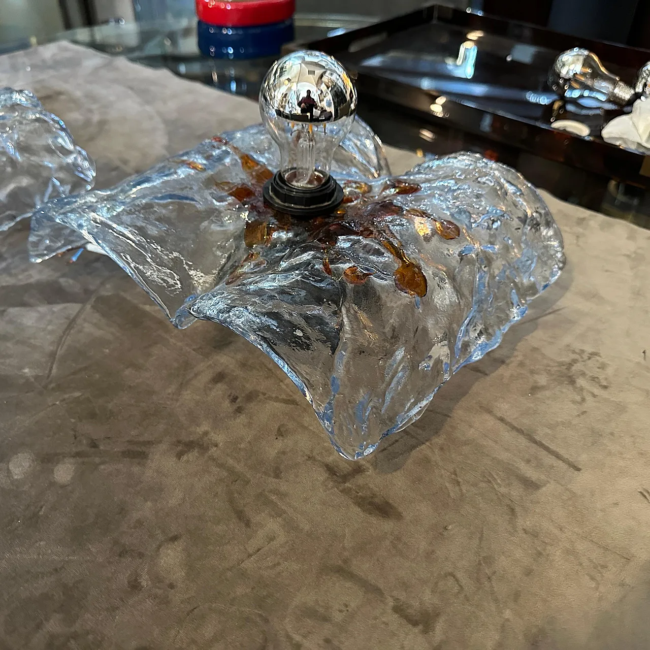 Murano glass wall lamp by Mazzega, 1970s 10