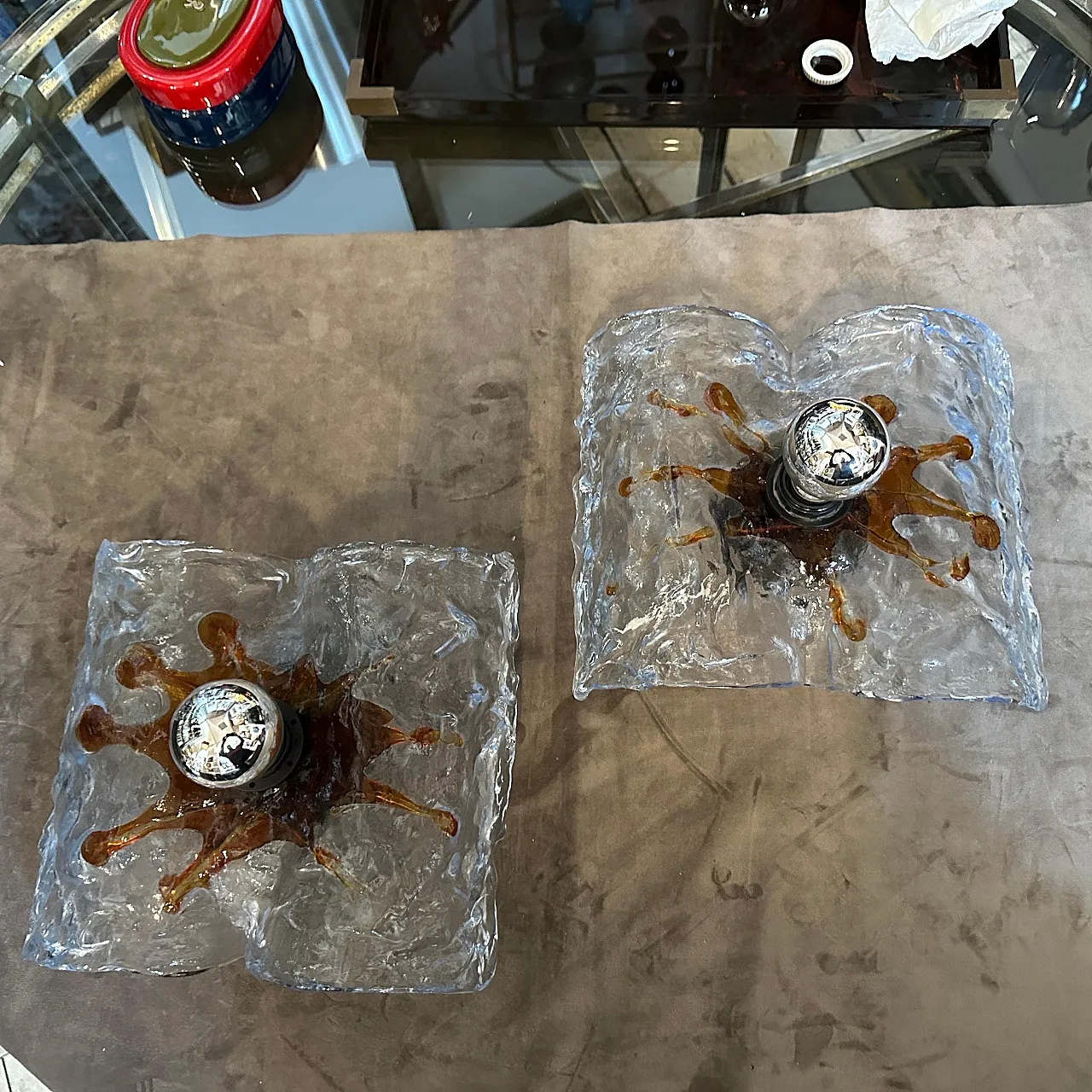 Murano glass wall lamp by Mazzega, 1970s 11