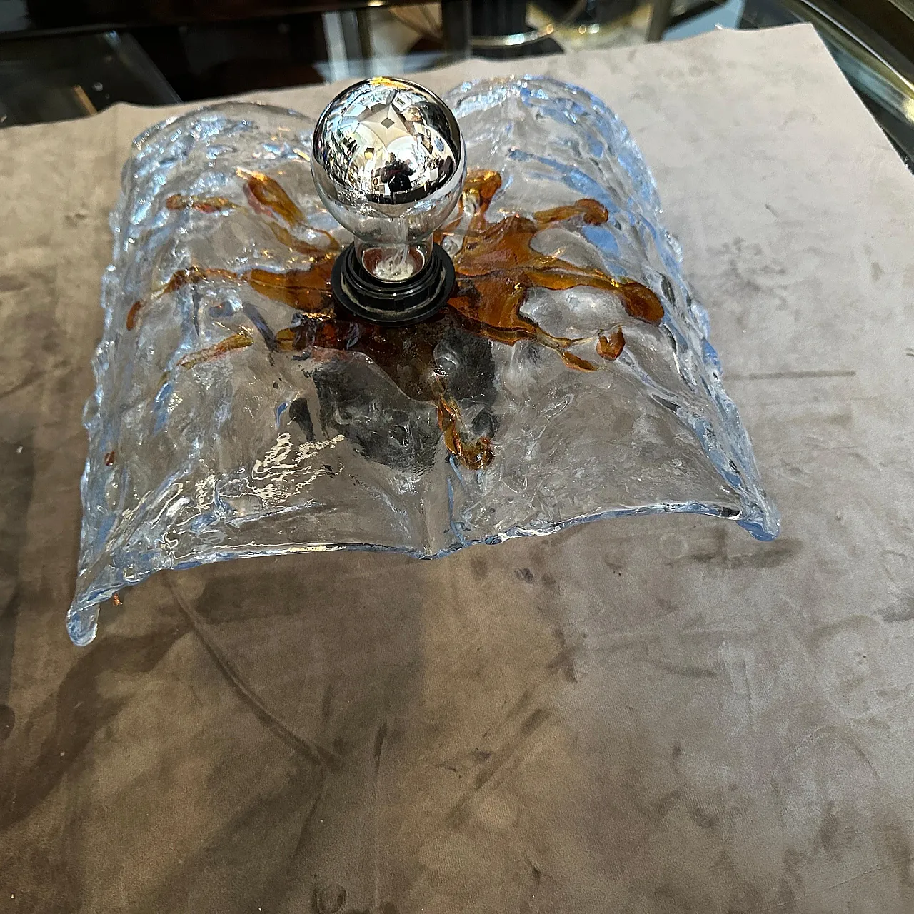 Murano glass wall lamp by Mazzega, 1970s 12