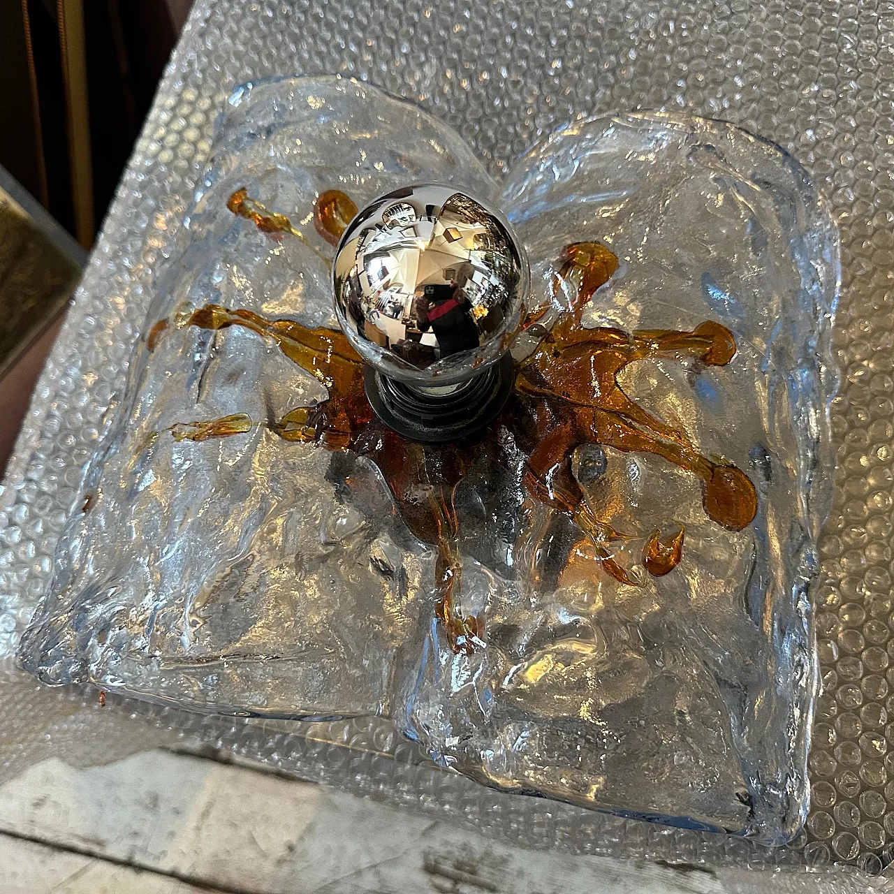 Murano glass wall lamp by Mazzega, 1970s 13