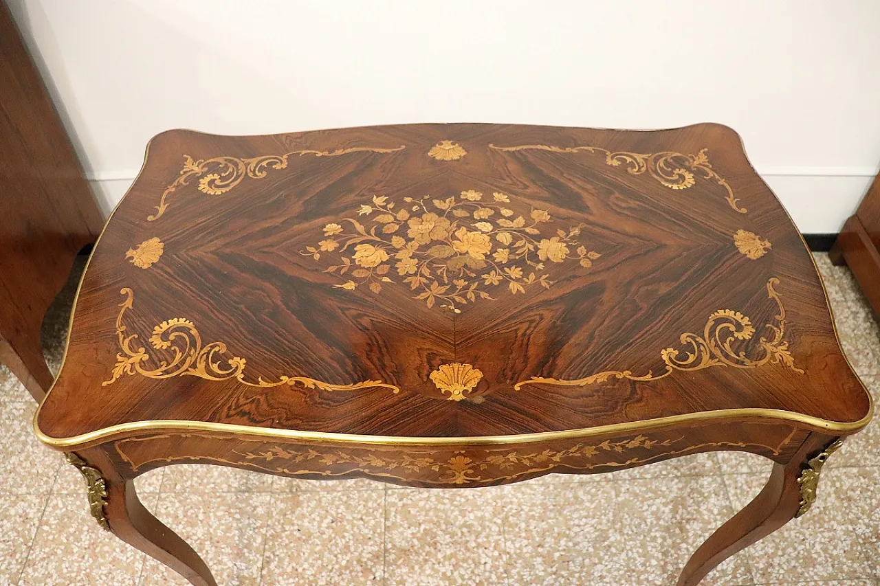 Piccolo scrittoio intarsiato, '900 2