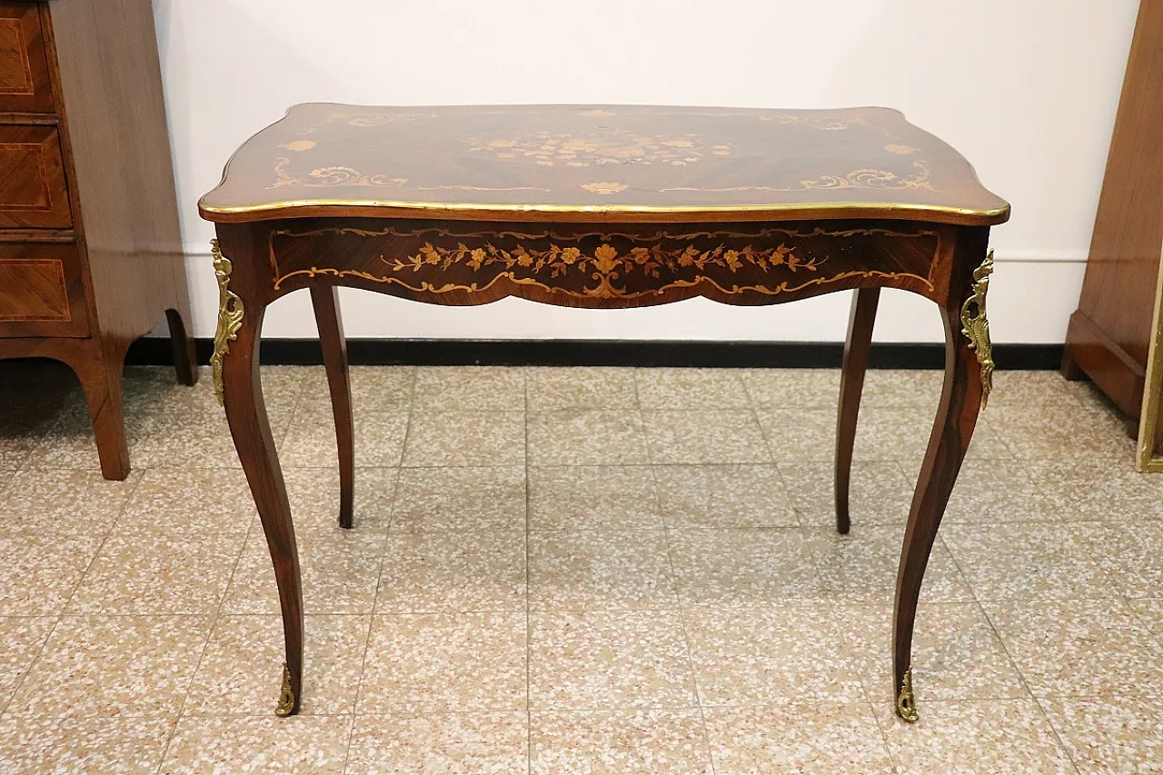 Piccolo scrittoio intarsiato, '900 10