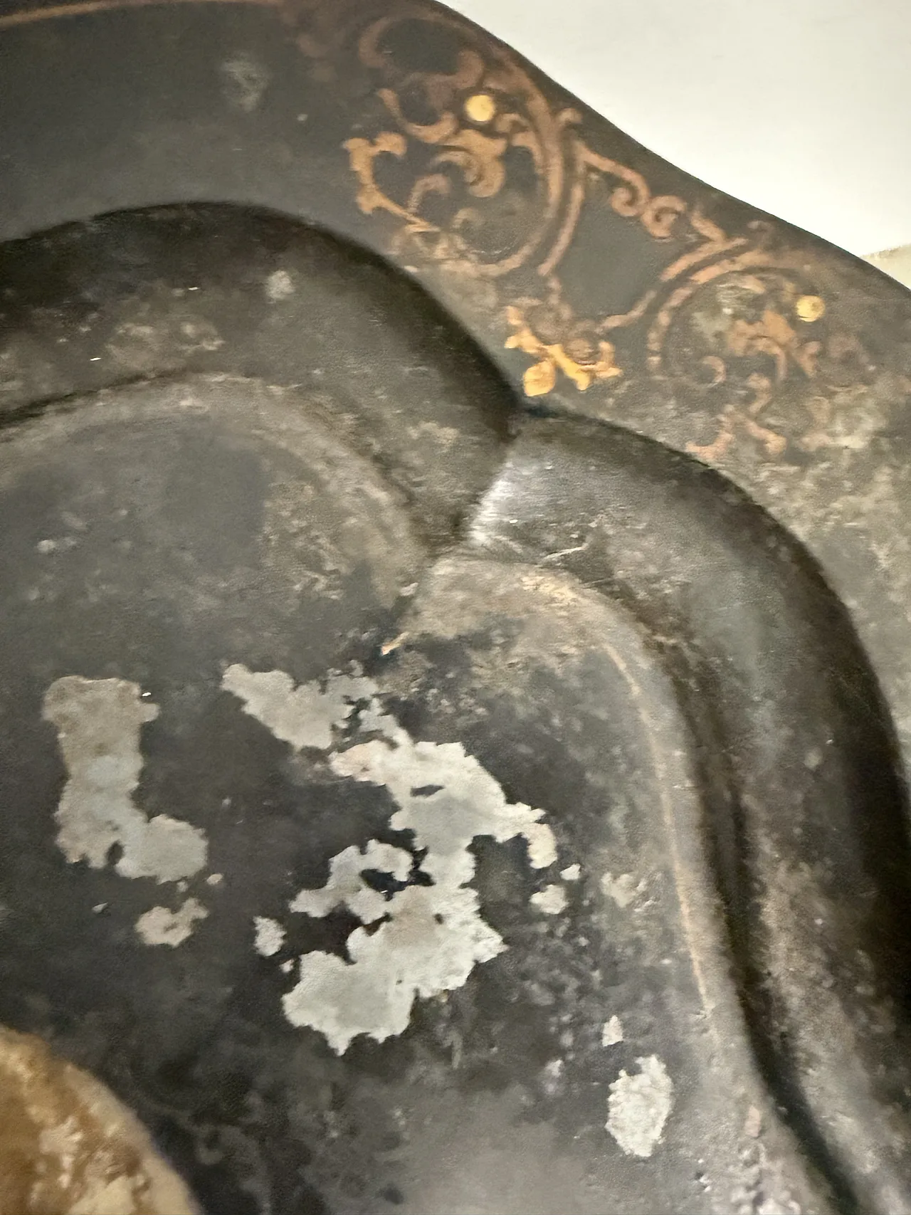 Tavolino base da picnic a vassoio dipinto base in legno, 1850 4