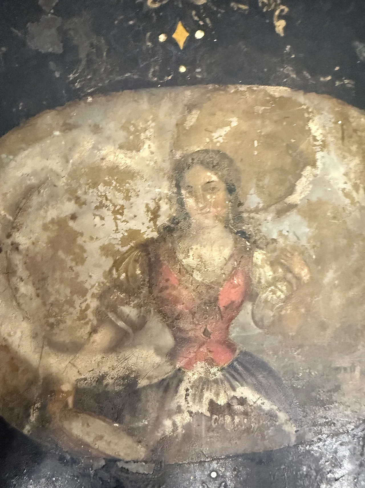 Tavolino base da picnic a vassoio dipinto base in legno, 1850 7