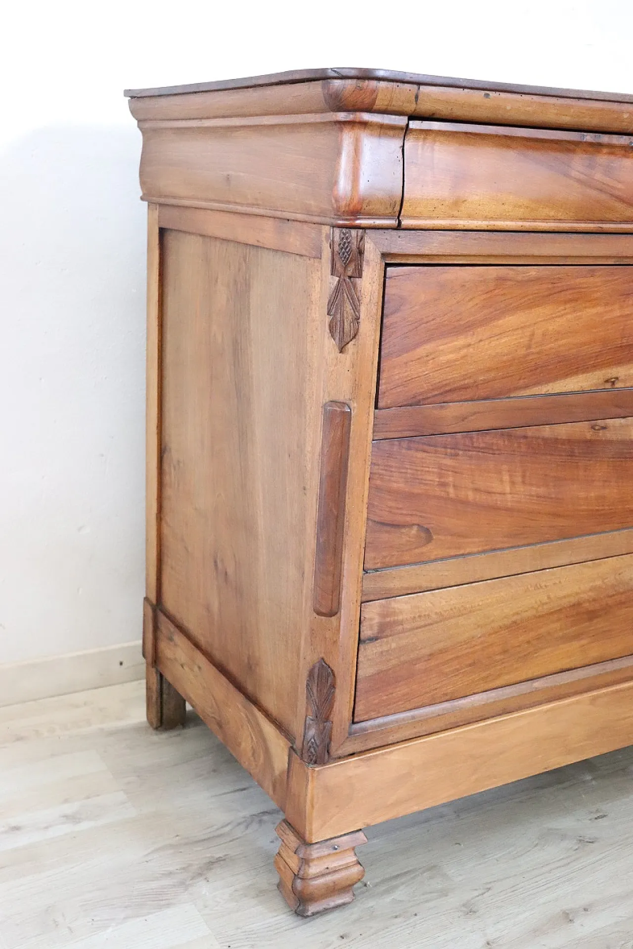 Cassettiera antica in noce massello, '800 4