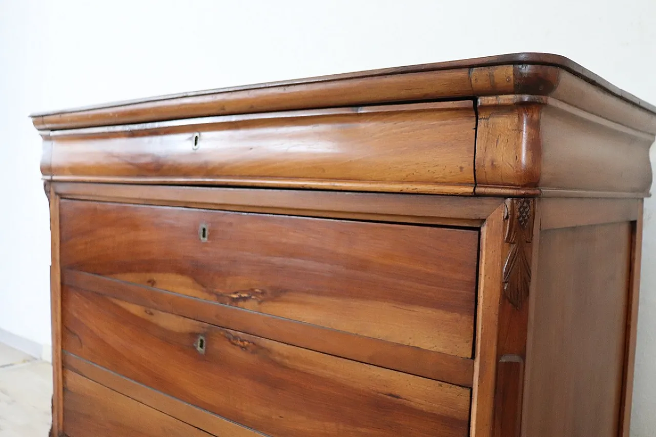 Cassettiera antica in noce massello, '800 12