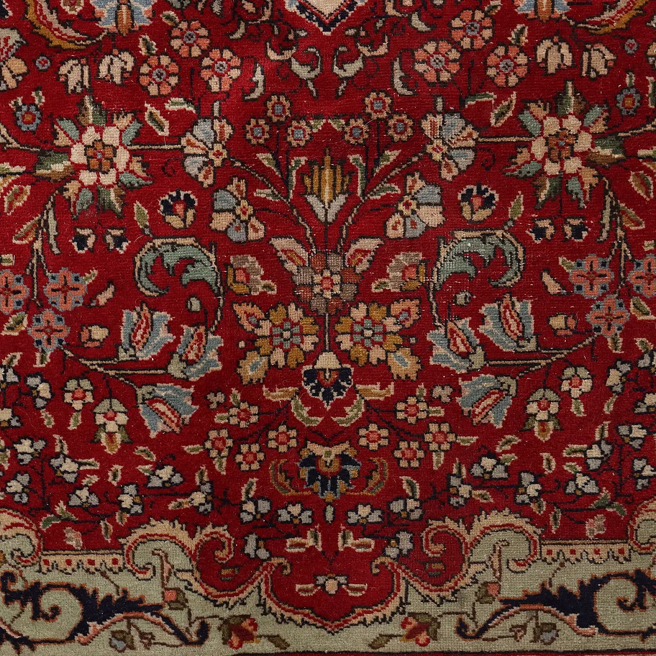 Tappeto Tabriz in cotone e lana con nodo pesante, '900 4