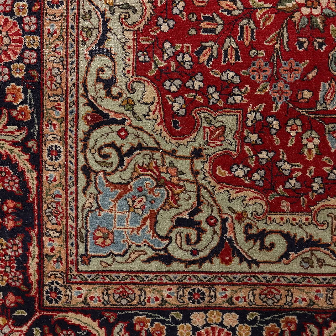 Tappeto Tabriz in cotone e lana con nodo pesante, '900 5