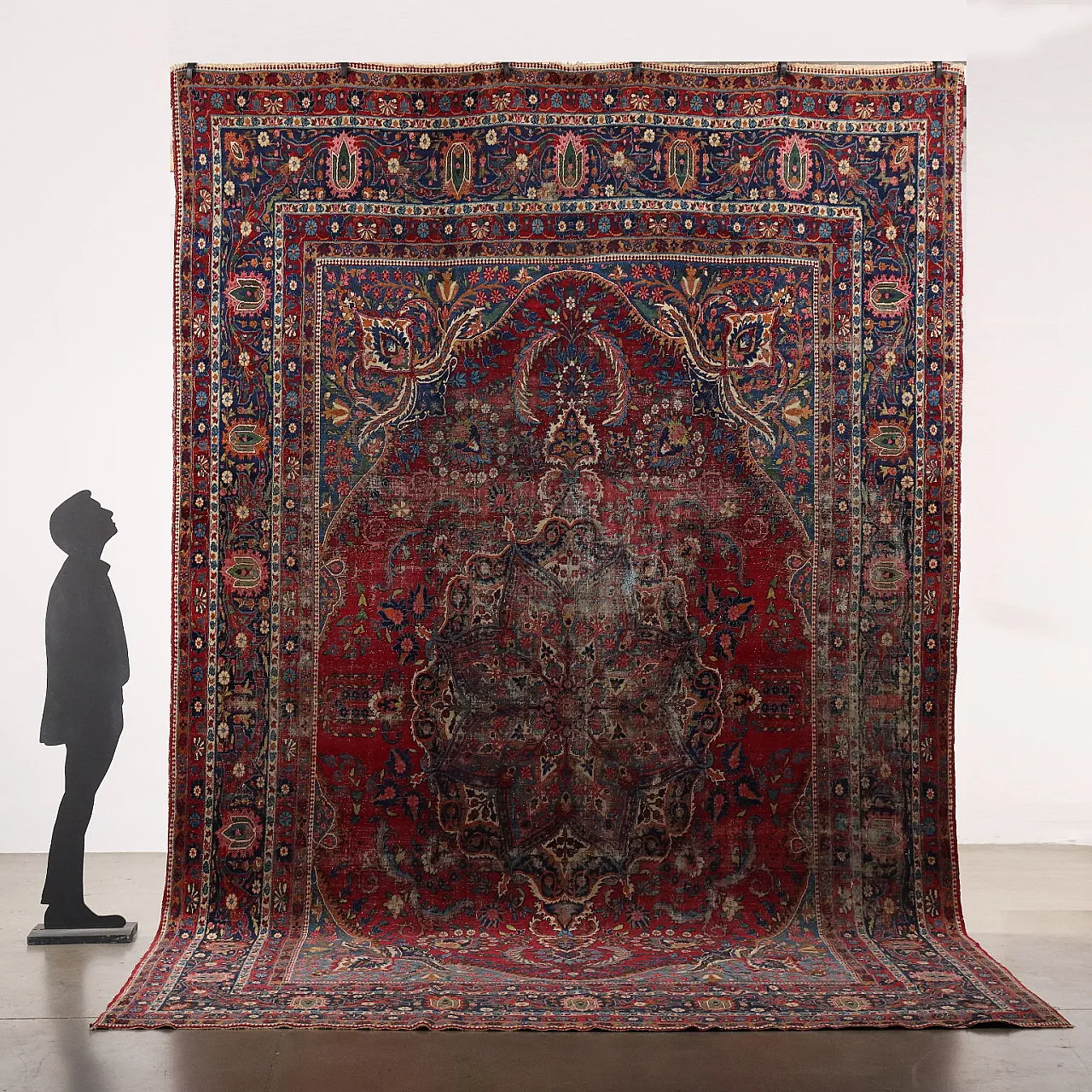 Yazd cotton and wool rug with coarse knot, 20th century 2