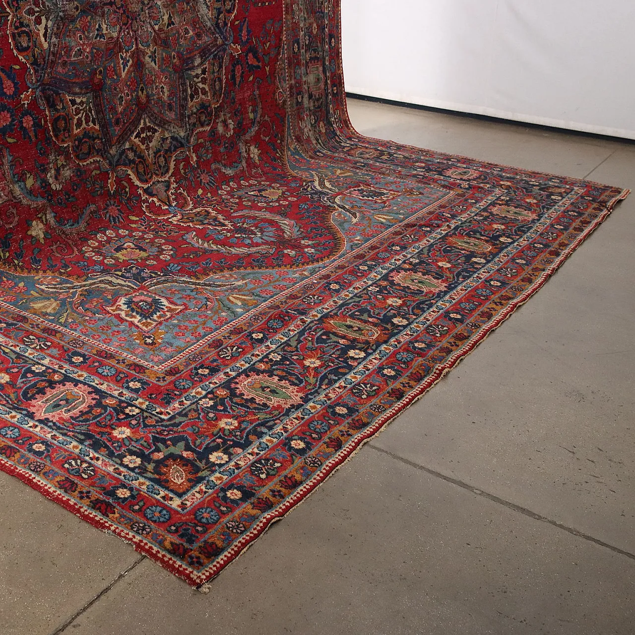 Yazd cotton and wool rug with coarse knot, 20th century 4