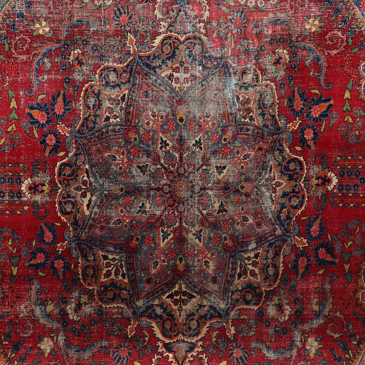 Yazd cotton and wool rug with coarse knot, 20th century 5