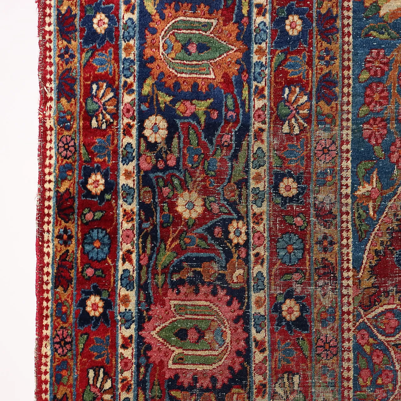Yazd cotton and wool rug with coarse knot, 20th century 8