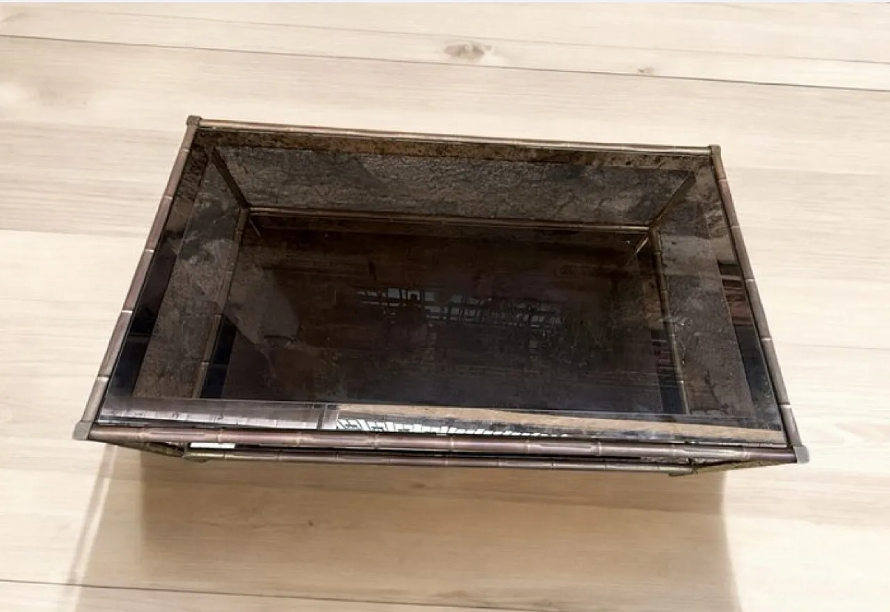 Table fumè glass brass, 70s 5