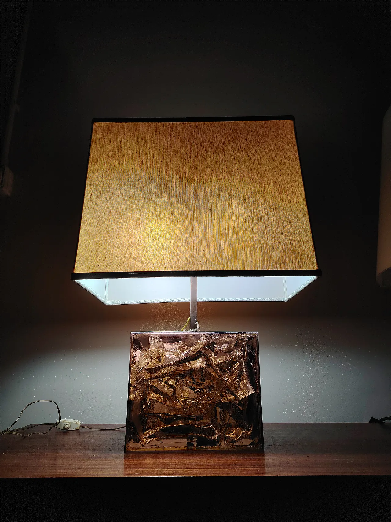 Table lamp by Pierre Giraudon in fractal resin, 70s 1