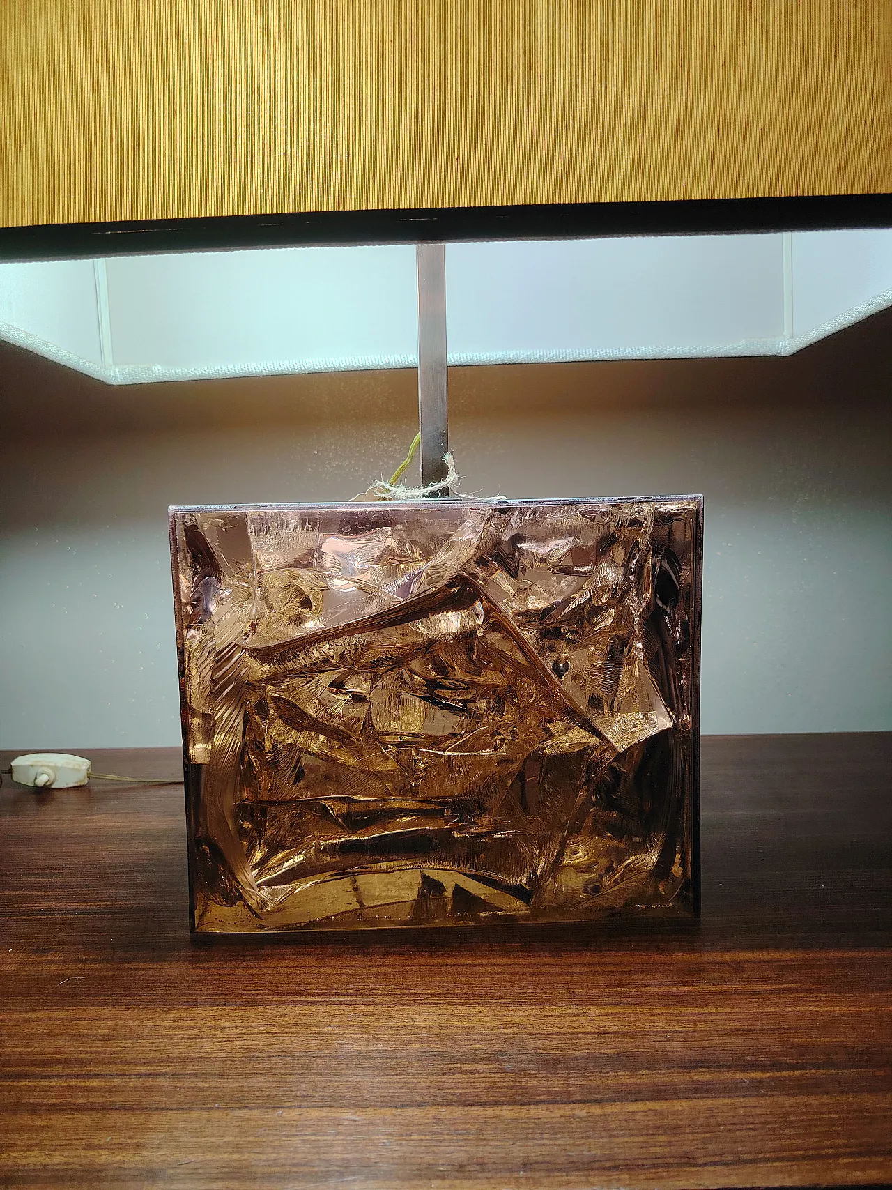 Table lamp by Pierre Giraudon in fractal resin, 70s 2