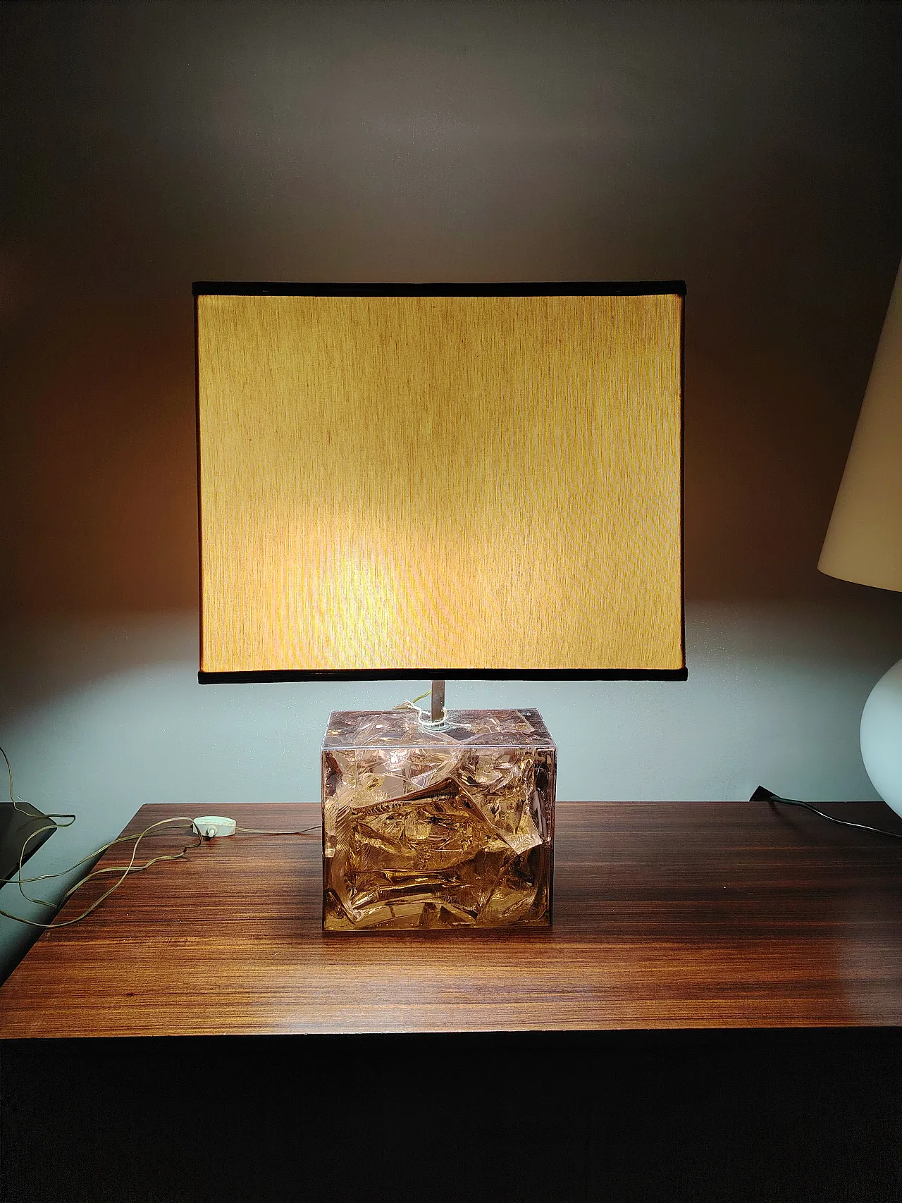 Table lamp by Pierre Giraudon in fractal resin, 70s 3