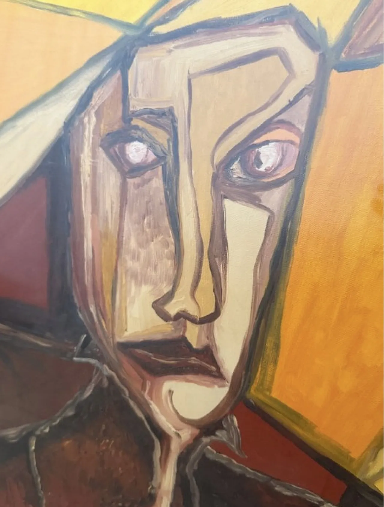 Portrait expressionist style abstract oil on cusiman canvas 79 2