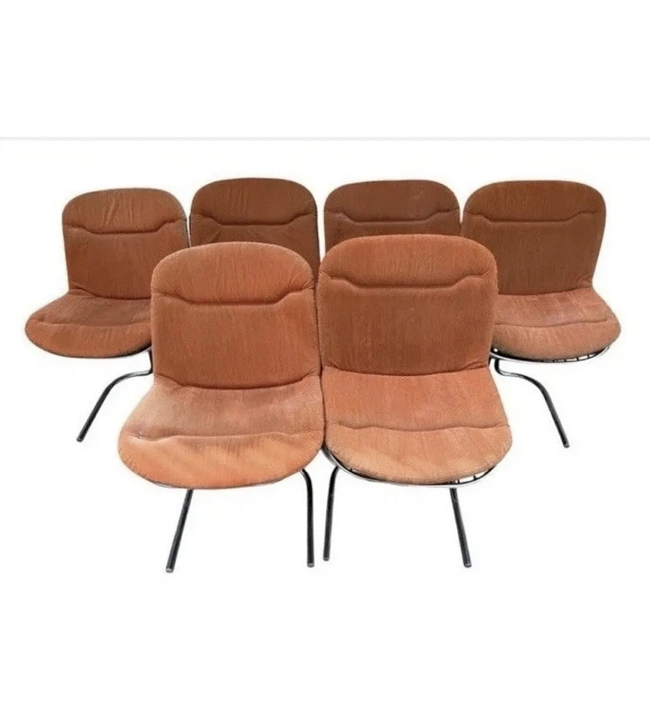 Tavolo da pranzo con 6 sedie di Gastone Rinaldi, anni '70 14