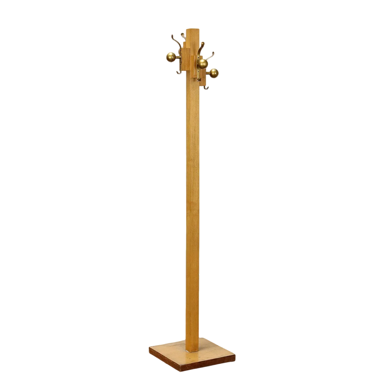 Appendiabiti in faggio e ottone, anni '70 8