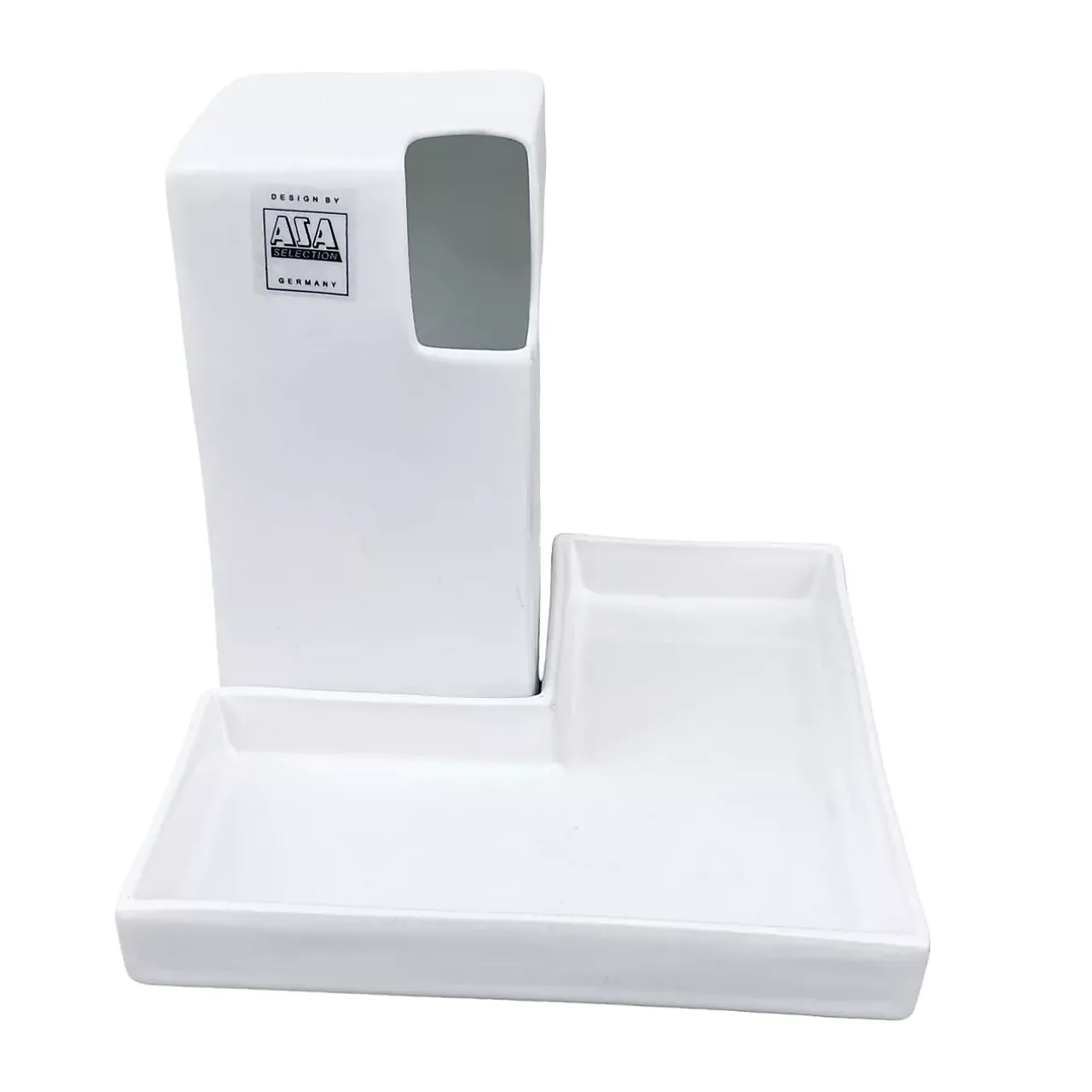 Minimalist white vase with stand by Asa, 1980s 2