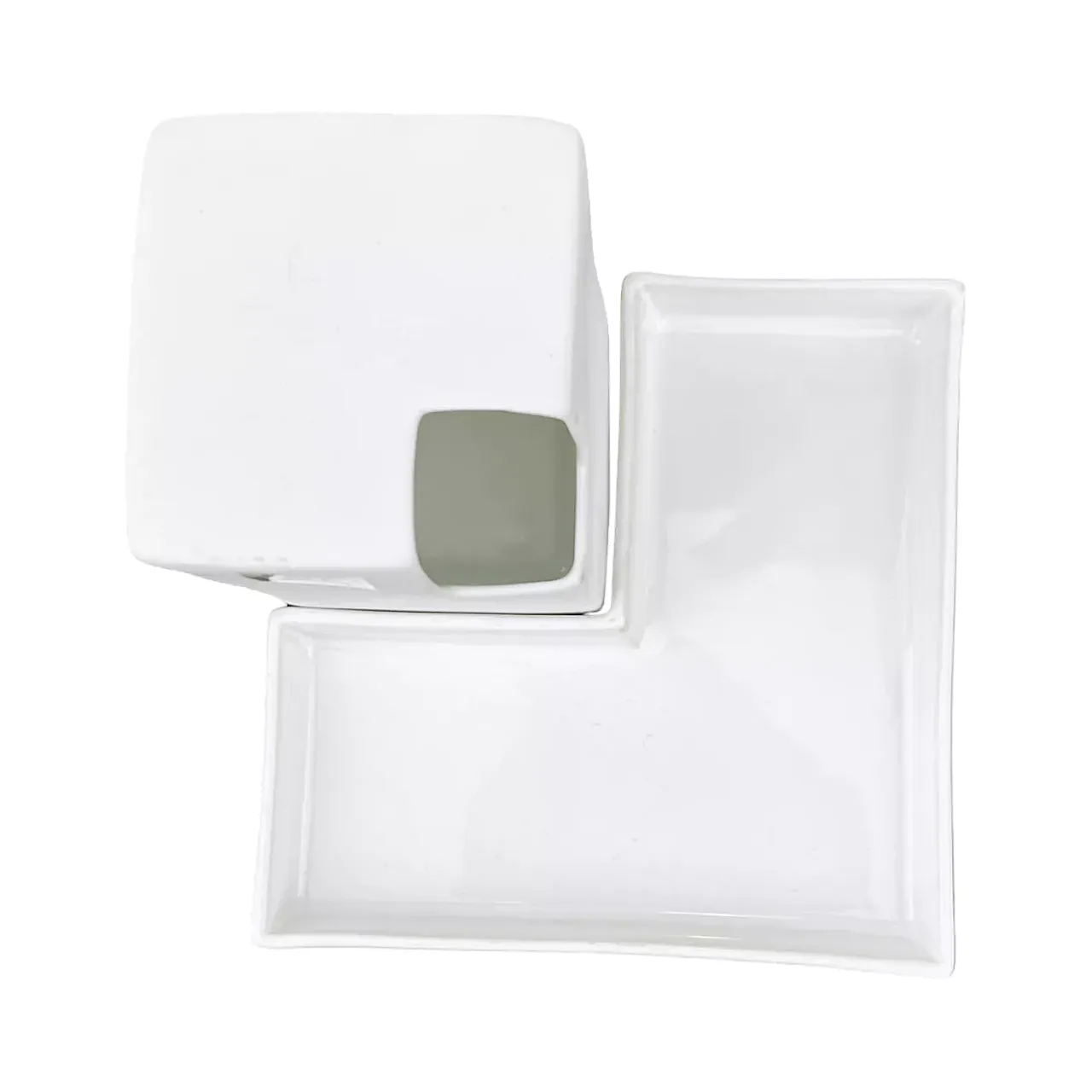 Minimalist white vase with stand by Asa, 1980s 3