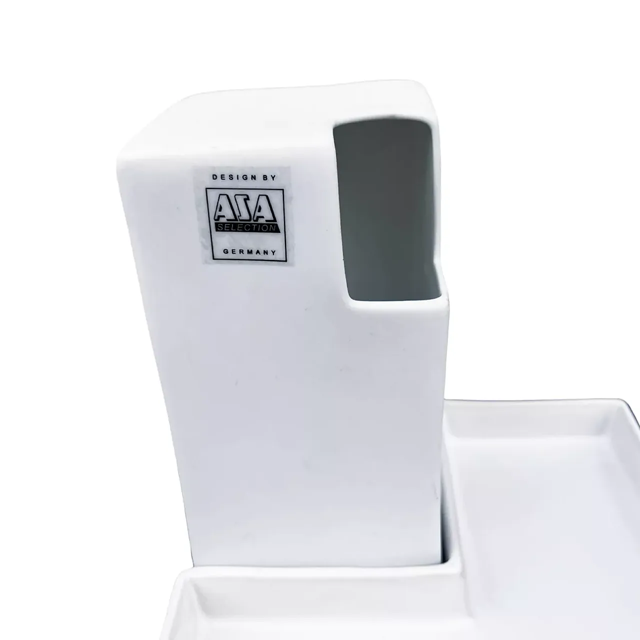 Minimalist white vase with stand by Asa, 1980s 4