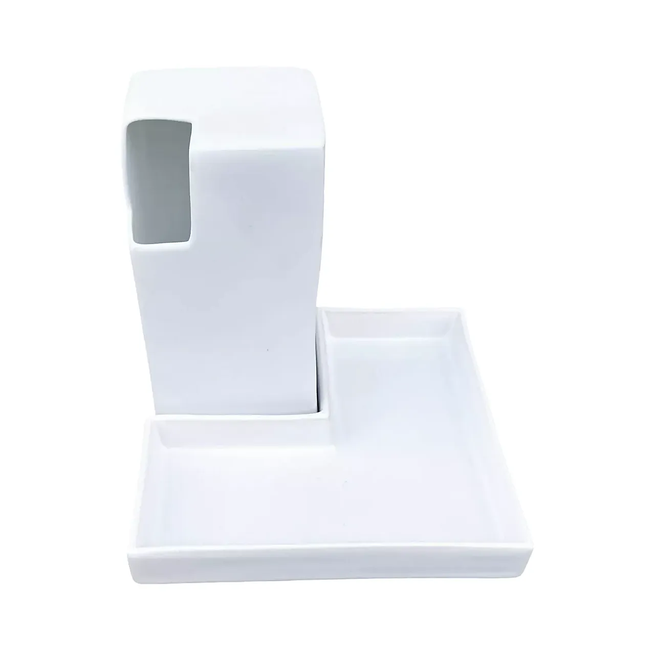 Minimalist white vase with stand by Asa, 1980s 6