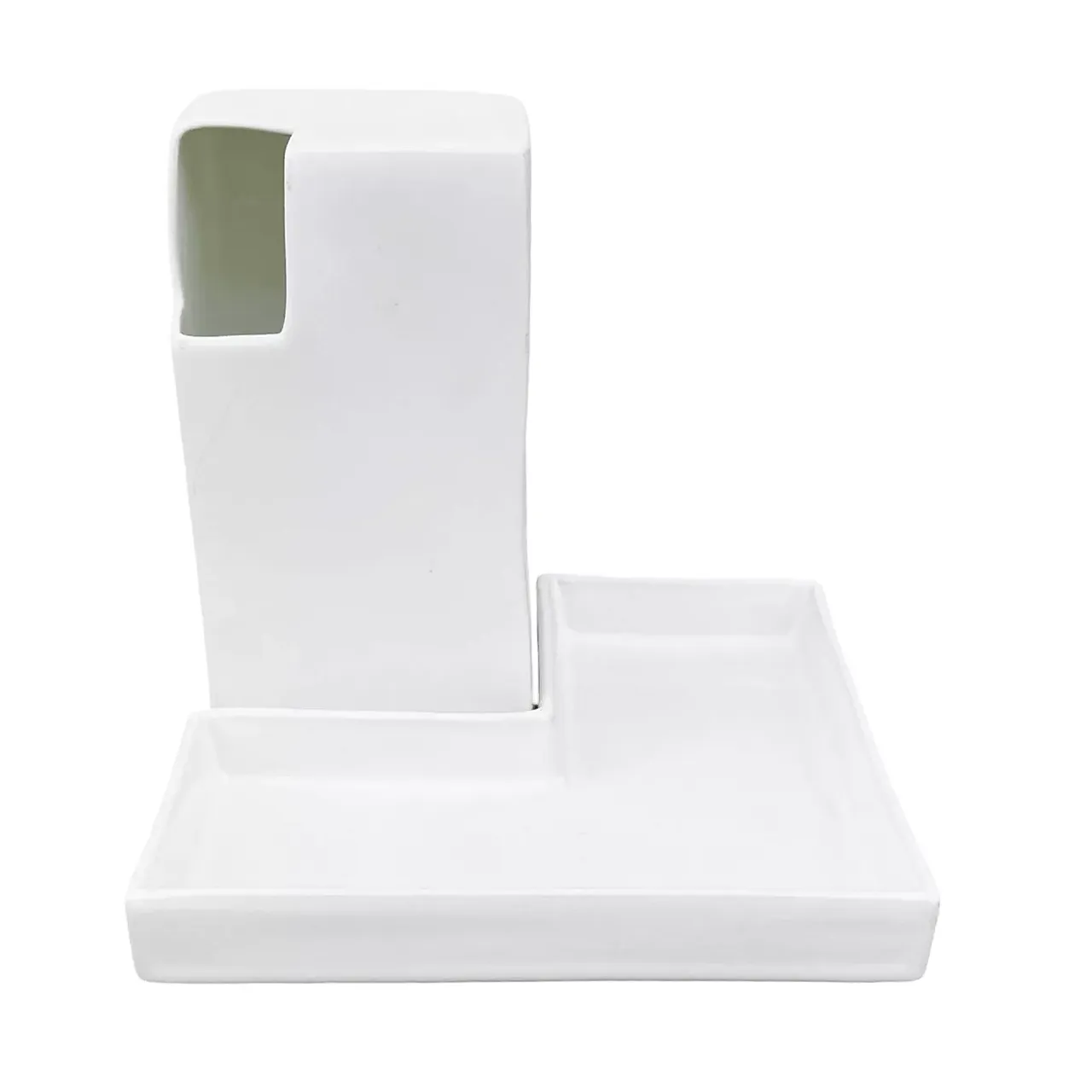 Minimalist white vase with stand by Asa, 1980s 7