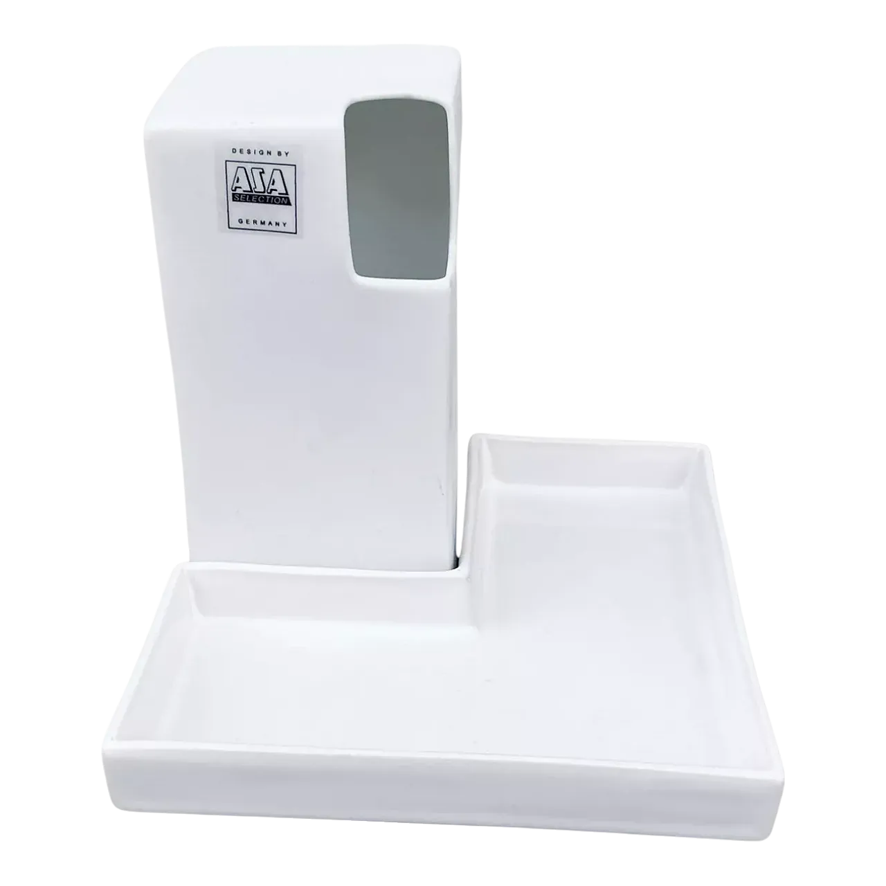 Minimalist white vase with stand by Asa, 1980s 8