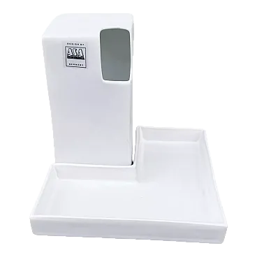 Minimalist white vase with stand by Asa, 1980s