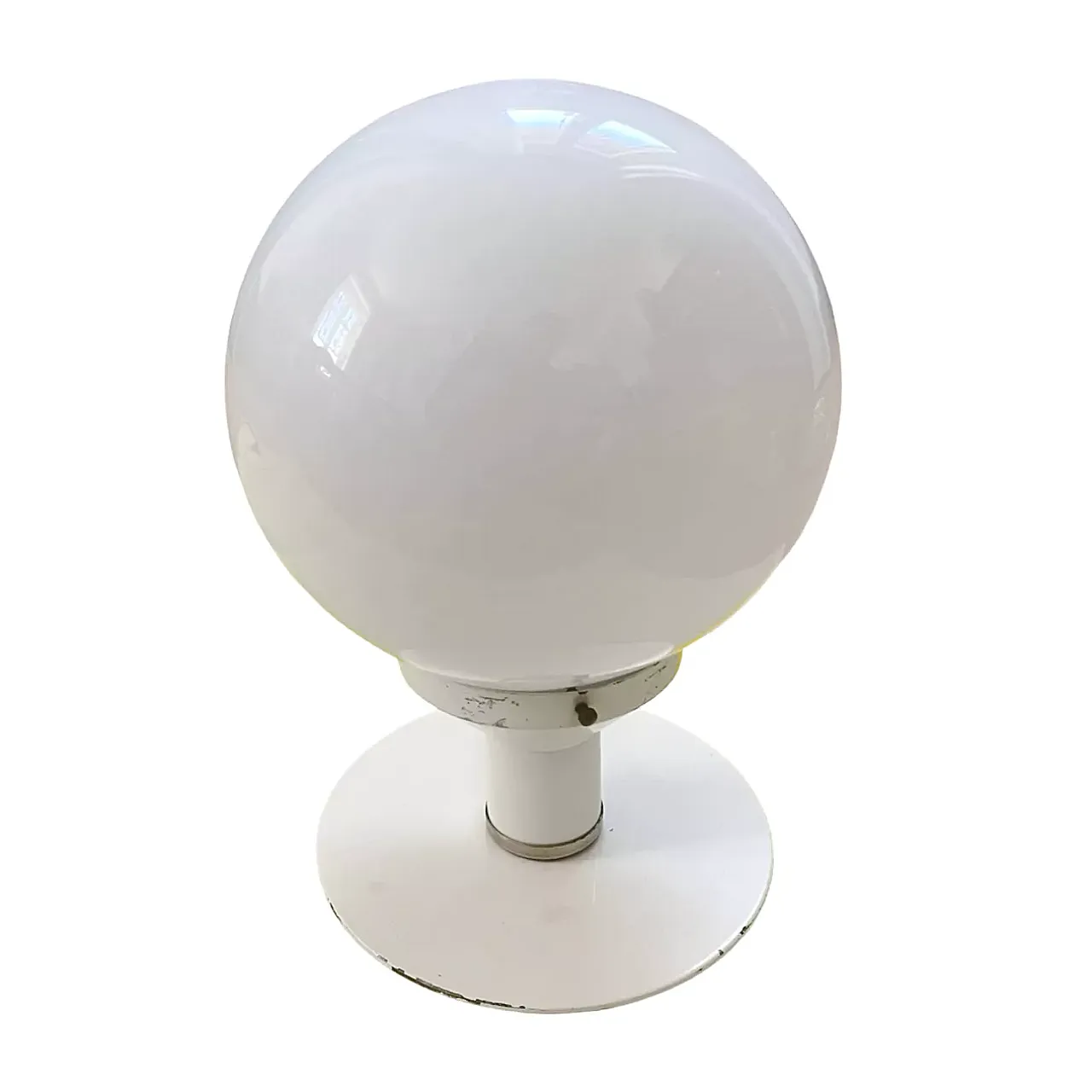 White and spherical table lamp in Space Age style, 1980s 5