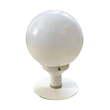 White and spherical table lamp in Space Age style, 1980s